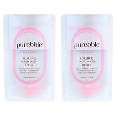 Purebble 優質洗手慕斯補充包, 粉色莓果香, 300ml, 2包