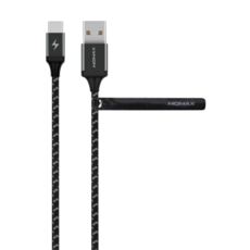 MOMAX ZERO Type-C to USB-A 連接線 堅韌尼龍編織 數據傳輸+充電二合一, 1m, 黑色, 1條