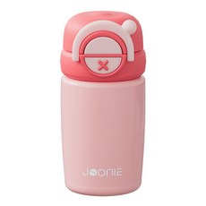 JOONIE 二合一按鍵式不鏽鋼吸管杯, 1個, 240ml, 粉色