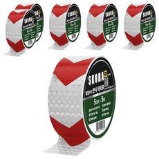 Skora 高亮度反光膠帶, 6個, 銀紅色