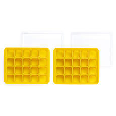 Petinube 矽膠副食品20格分裝盒, 500ml, 芥末黃, 2個
