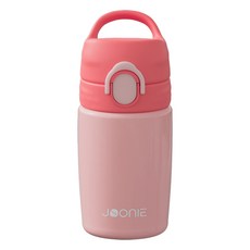 JOONIE 幼兒款一鍵式不鏽鋼保溫杯吸管杯, 1個, 330ml, 粉色