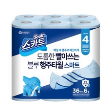 Scott 可麗舒 乾濕兩用拋棄式抹布 藍色厚款, 36張, 6捲