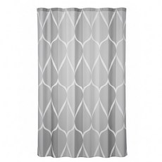 AHOYE 輕奢波紋加厚防水速乾浴簾, 灰色, 1個