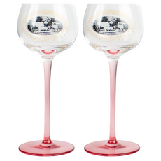 마시피렌체 카우 스몰 와인잔 핑크, 165ml, 2개