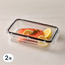 고트만 네오크리스탈 밀폐용기 모3호 블랙, 2개, 1.35L