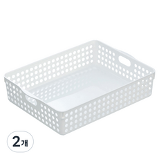 이노마타 스톡 다용도 정리 바스켓 4573 B5, 화이트, 2개