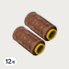 가죽공예 왁스실 폭1mm 초사용 220m, 브라운, 12개