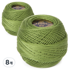 DMC 19號線 80編織刺繡蕾絲線, 編號 3347, 8個