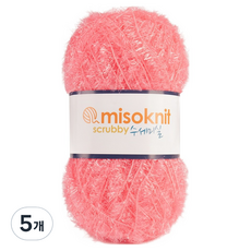 미소털실 펄 수세미실 80g, 29블링핑크, 5개