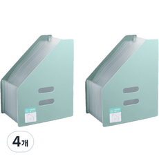 댓츠댓 아코디언 문서정리 대용량 서류폴더 세로형, 민트, 4개