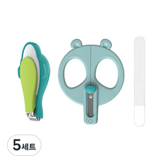 바우마켓 데일리 케어 유아 손톱관리 3종 세트, 그린, 5세트