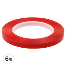 컴스 마트 절연 비닐 테이프 Red 반투명 10mm x 0.13mm x 25m BB772, 6개