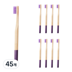 Trade Me溫和竹子牙刷 彩色毛 紫色, 45個, 1入