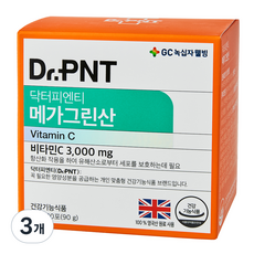 GC녹십자웰빙 닥터피엔티 메가그린산 메가도스전용 비타민C 3000mg 30p, 90g, 3개