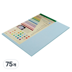 종이문화 두꺼운카드지 레인보우카드 No.15 아쿠아블루, 4절(542 x 392 mm), 75개