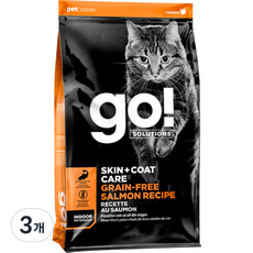 go 전연령 스킨앤코트 레시피 인도어 고양이 건식사료, 3개, 3.6kg