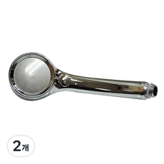 원터치 온오프 절수형 수압상승 샤워헤드, 2개, 실버