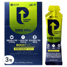 종근당 포텐겔 아미노산 L아르기닌 BCAA 아미노겔 운동 활력, 3개, 10회분
