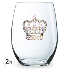 퀸스주얼 큰왕관 와인잔 스템미포함, 2개