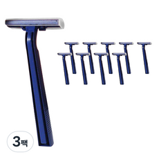 Blue Market 不銹鋼一次性剃須刀海軍藍, 10入, 3包