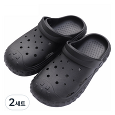 LIFE LANCE 柔軟綁帶氣墊防水拖鞋, 01 黑色, 2個