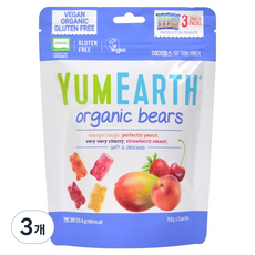 YUMEARTH 水果風味小熊軟糖, 59.4克, 混合口味(草莓/芒果/櫻桃/桃子), 3個