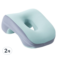 소울리치 인체공학 엎드림 낮잠베개, 라이트블루, 2개