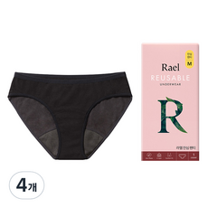Rael 女性用可重複使用安心內褲, 中型, 1入, 4個