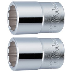 Koken 1/2 套筒 4405M 12角 17mm 手動用 短型, 2個