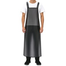 Aruka 廚房防水連身長版圍裙 營業用, 1個, 半透明黑色