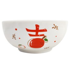 新食器 湯碗 6吋, 大吉大利 白色, 1個