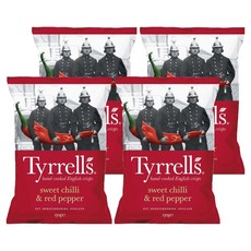 Tyrrells 泰勒思 洋芋片-甜椒及紅辣椒 英國熱銷 香辣鹹甜 使用品種馬鈴薯, 150g, 4包