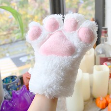 스투피드 고양이 발바닥 장갑, 화이트, 1개
