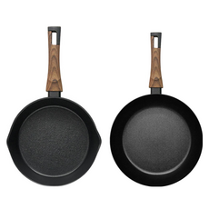 실바트 인덕션 까리노 IH 프라이팬 시리즈 2개, 블랙 + 브라운, 멀티플렉스팬 20cm + 프라이팬 30cm, 1세트