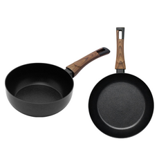 실바트 인덕션 까리노 IH 프라이팬 시리즈 2개, 블랙 + 브라운, 궁중팬 20cm + 프라이팬 28cm, 1세트