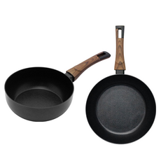 실바트 인덕션 까리노 IH 프라이팬 시리즈 2개, 블랙 + 브라운, 궁중팬 20cm + 프라이팬 26cm, 1세트