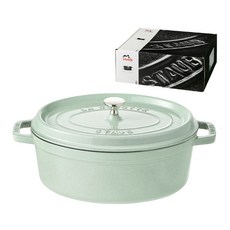 스타우브 인덕션 오벌 꼬꼬떼 냄비, 29cm, 세이지그린, 1개