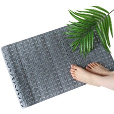HANEE 浴室防滑墊 四葉草 70 x 40 cm, 灰色, 1個