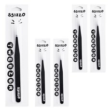 SSIZZO Pro Grip 超扁平鑷子, 5個, 黑色