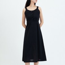 Elsso 吊帶馬甲中長連身裙, 黑色