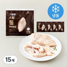 다즐샵 스팀 통 닭가슴살 그릴맛 (냉동), 100g, 1개입, 15개