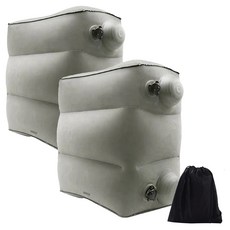 어반카 차량용 심플 다용도 에어 발쿠션 + 보관 파우치, 그레이, 2세트