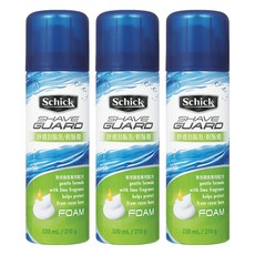 Schick 舒適牌 刮鬍泡 敏感型，溫和配方，滋潤保濕, 210g, 3瓶