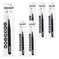 SSIZZO Pro Grip 超扁平鑷子, 6個, 黑色
