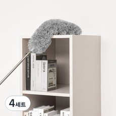 깔끔대장 꾸부롱 브러쉬 세트, 화이트(스틱) + 그레이(브러쉬), 4세트