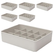 Olive E特級格子多功能收納盒 15格, 6個, 灰色