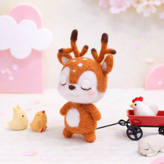 아트조이 DIY 양모펠트 키트, 1세트, 꽃사슴