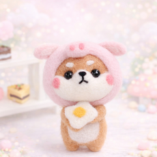 아트조이 DIY 양모펠트 키트, 1세트, 돼지시바