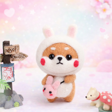 아트조이 DIY 양모펠트 키트, 1세트, 토끼 시바